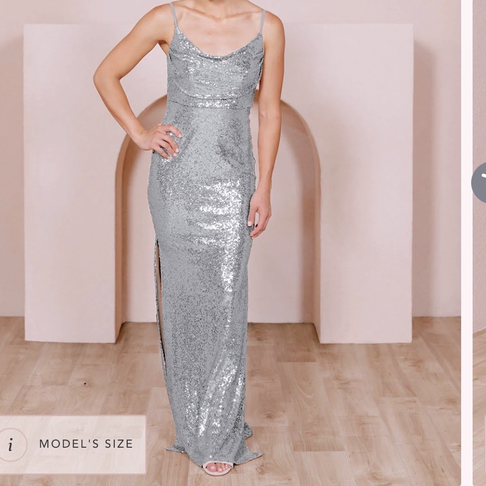 Revelry size 6 Skye Sequin Dress Silver